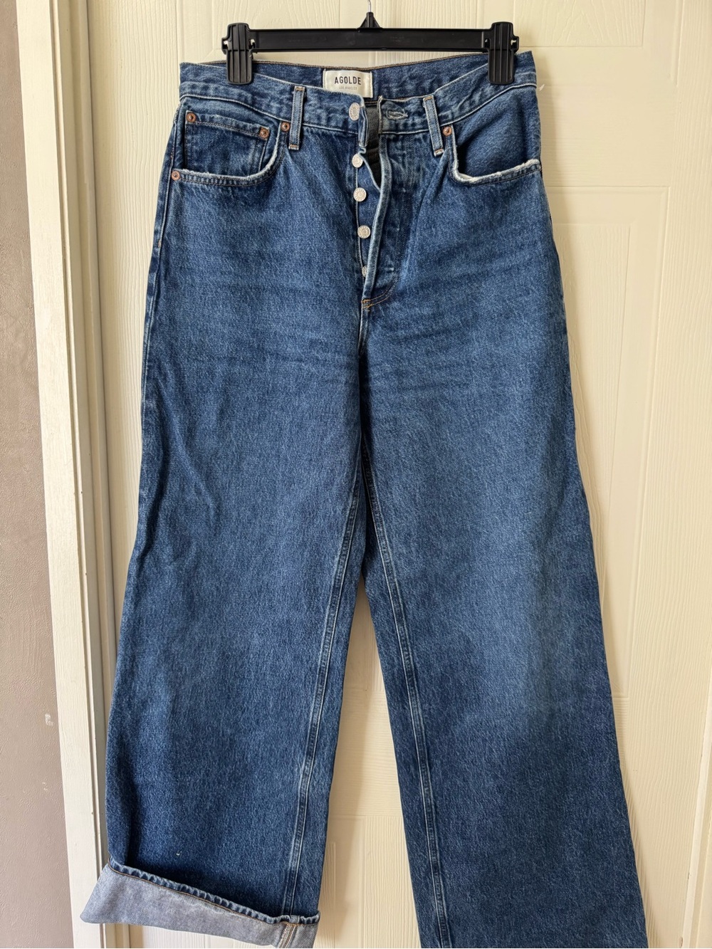 AGOLDE Light Blue High-Rise Wide Leg Jeans